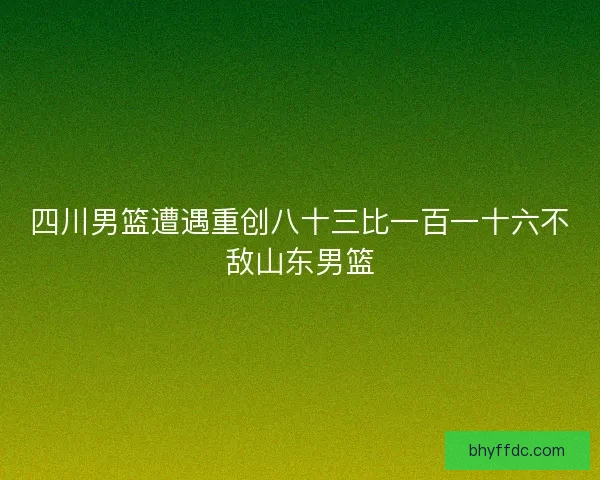 四川男篮遭遇重创八十三比一百一十六不敌山东男篮 四川男篮遭遇重创八十三比一百一十六不敌山东男篮